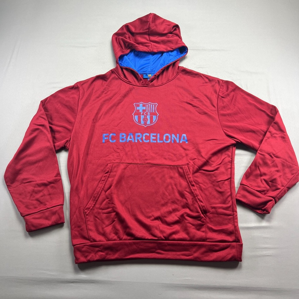 FC Barcelona Lionel Messi #10 Football Club Hoodie Mens L Burgundy Icon Sports